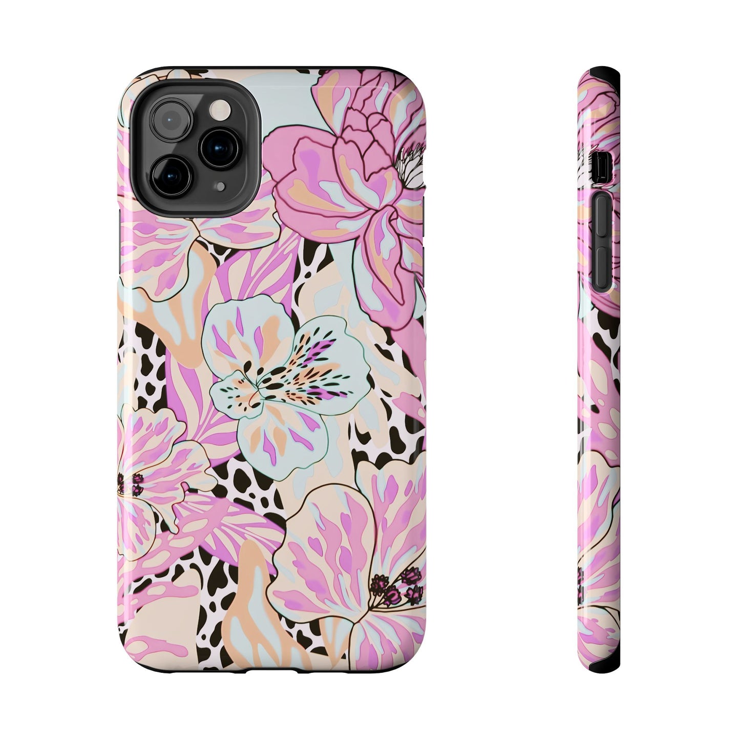 Leopard Lilies | Pastel Floral iPhone Case