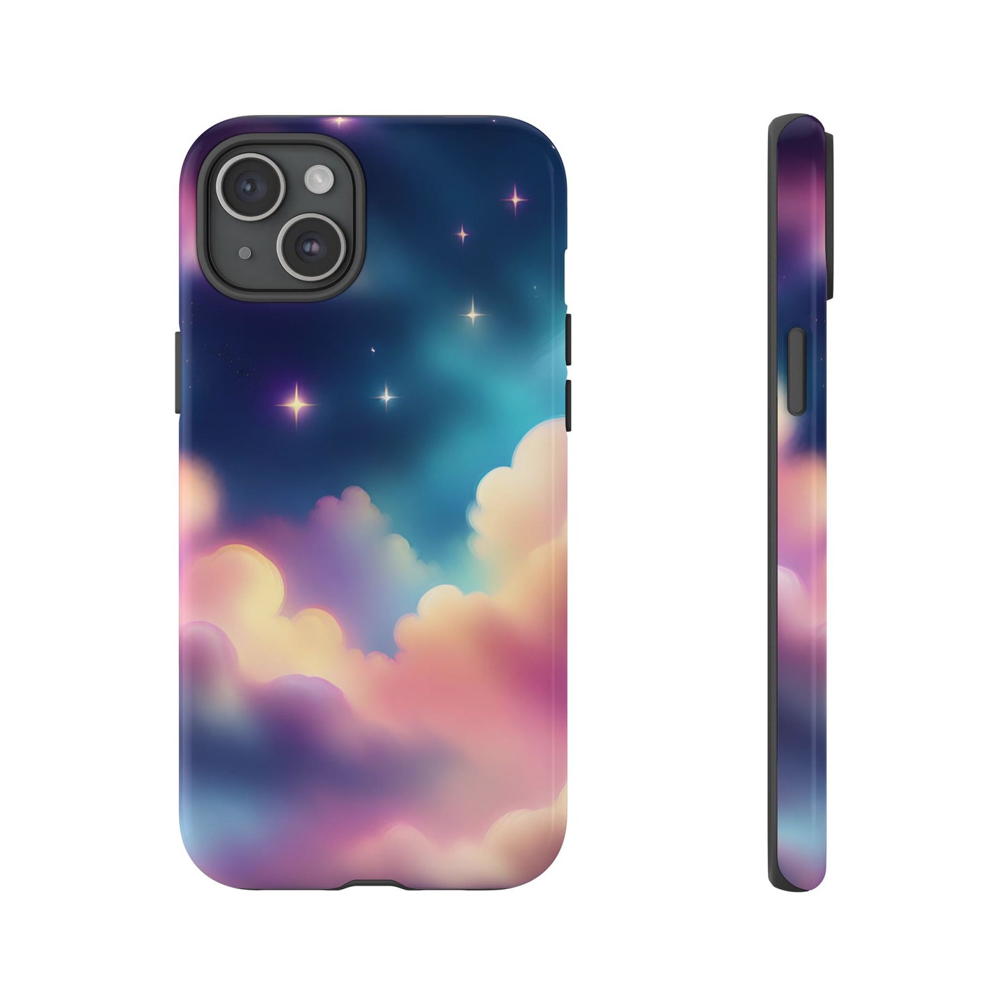 Funda retro para iPhone con diseño de noche estrellada