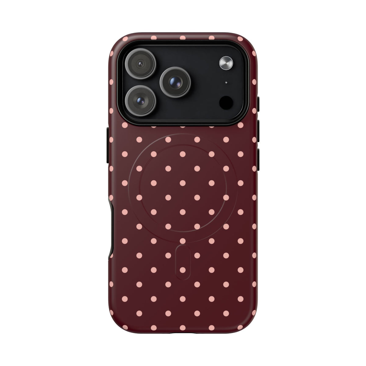 Pretty Please | Burgundy Polka Dot MagSafe Case