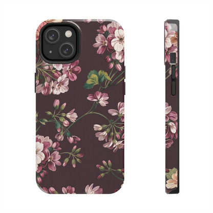 Flower Glam | Brown Floral iPhone Case