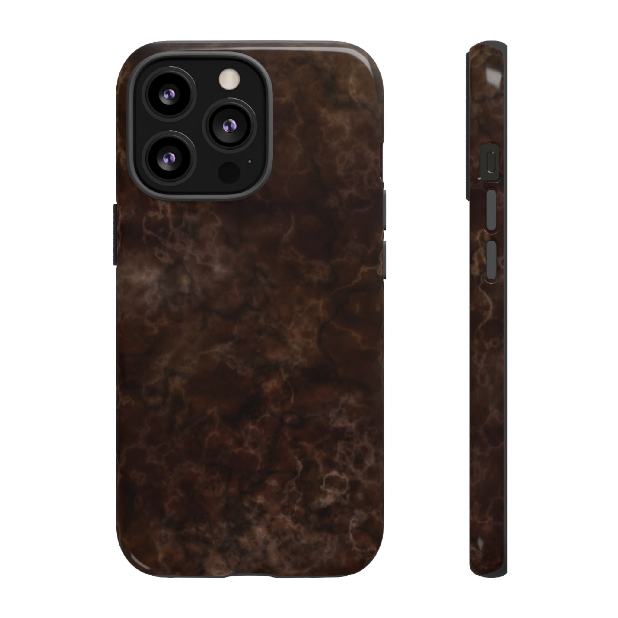 Espresso Brown Marbled iPhone Case