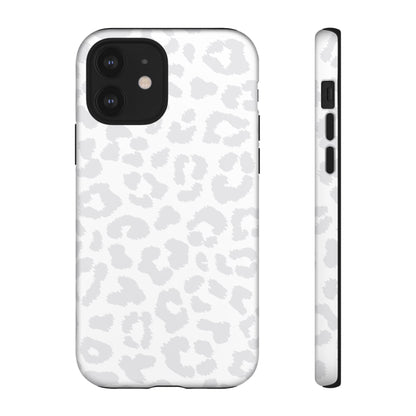 Snow Bunny | White & Gray Leopard Print Case