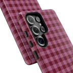 Pink Privilege | Pink & Burgundy Gingham Galaxy Case