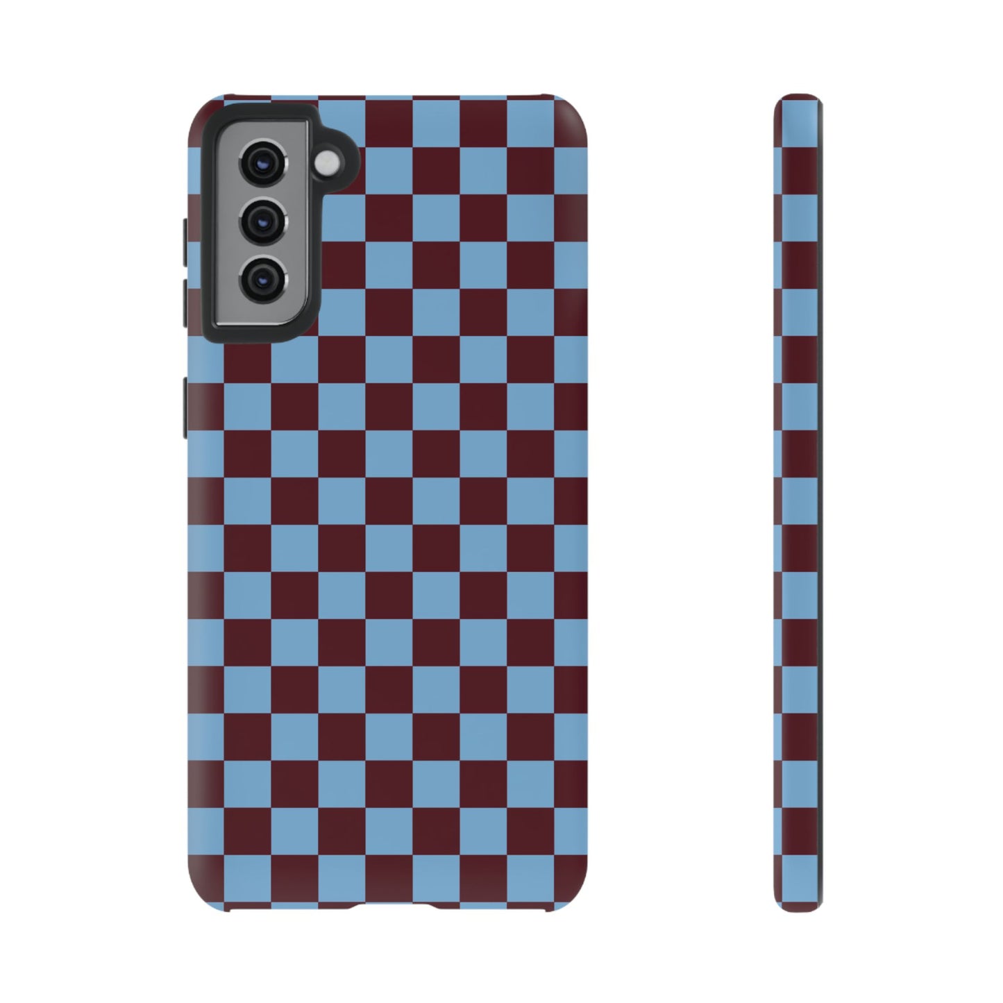 Checked Out | Blue & Brown Checkerboard Case