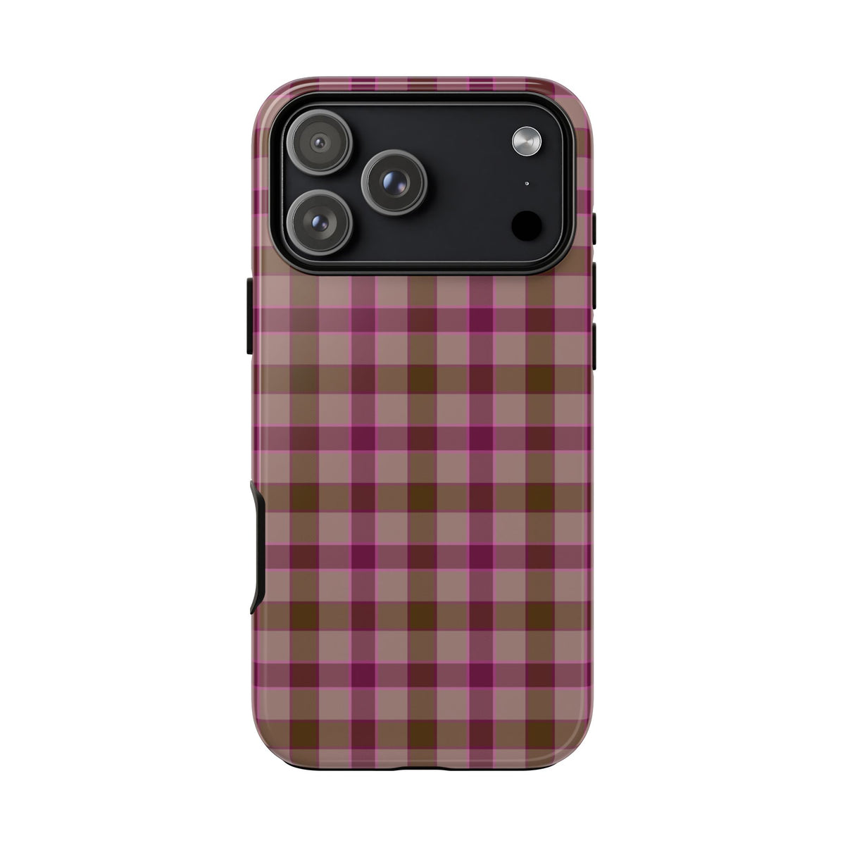 Mulberry Plaid | Pink & Brown Plaid iPhone Case