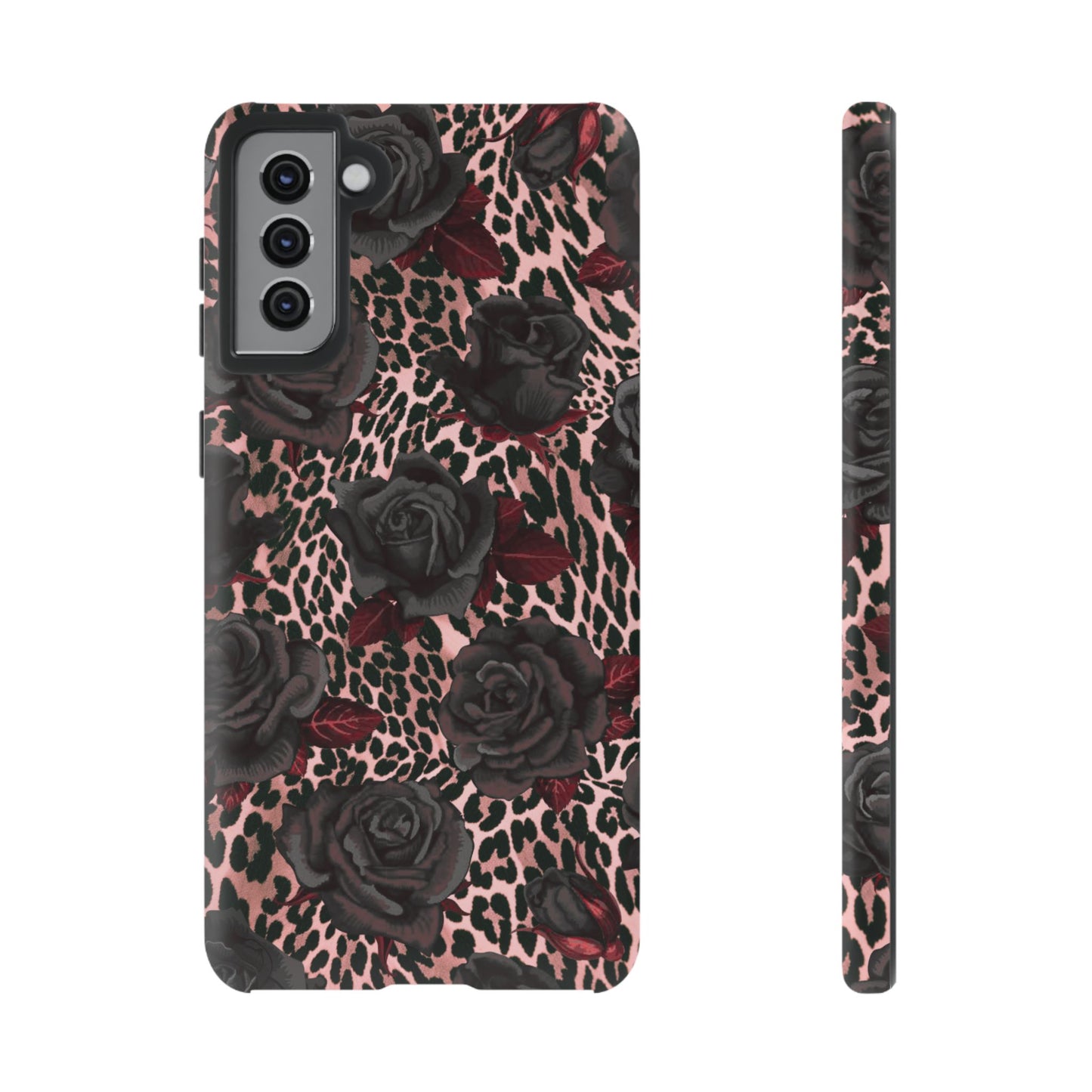 Midnight Rose | Pink Leopard Floral Case