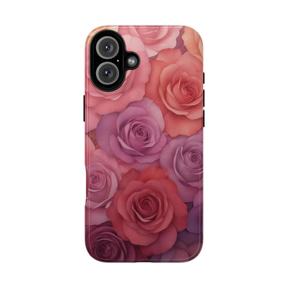 Coque iPhone à motif floral | Roses dégradées