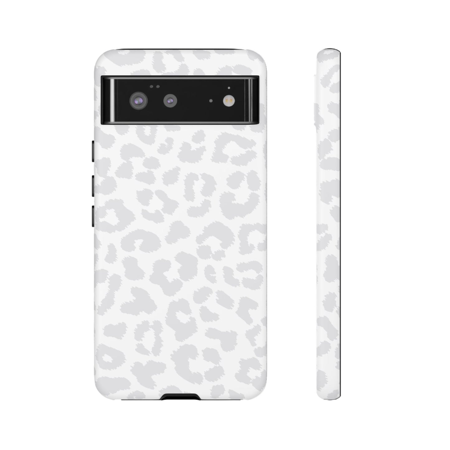 Snow Bunny | White & Gray Leopard Print Case