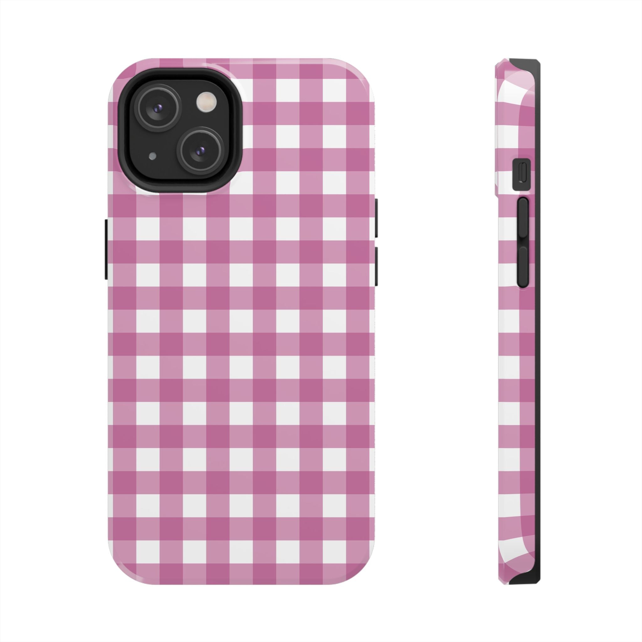 Pink Plaid Gingham Check iPhone Case