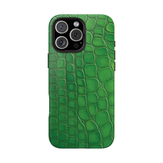 Glossy Croc | Green iPhone Case