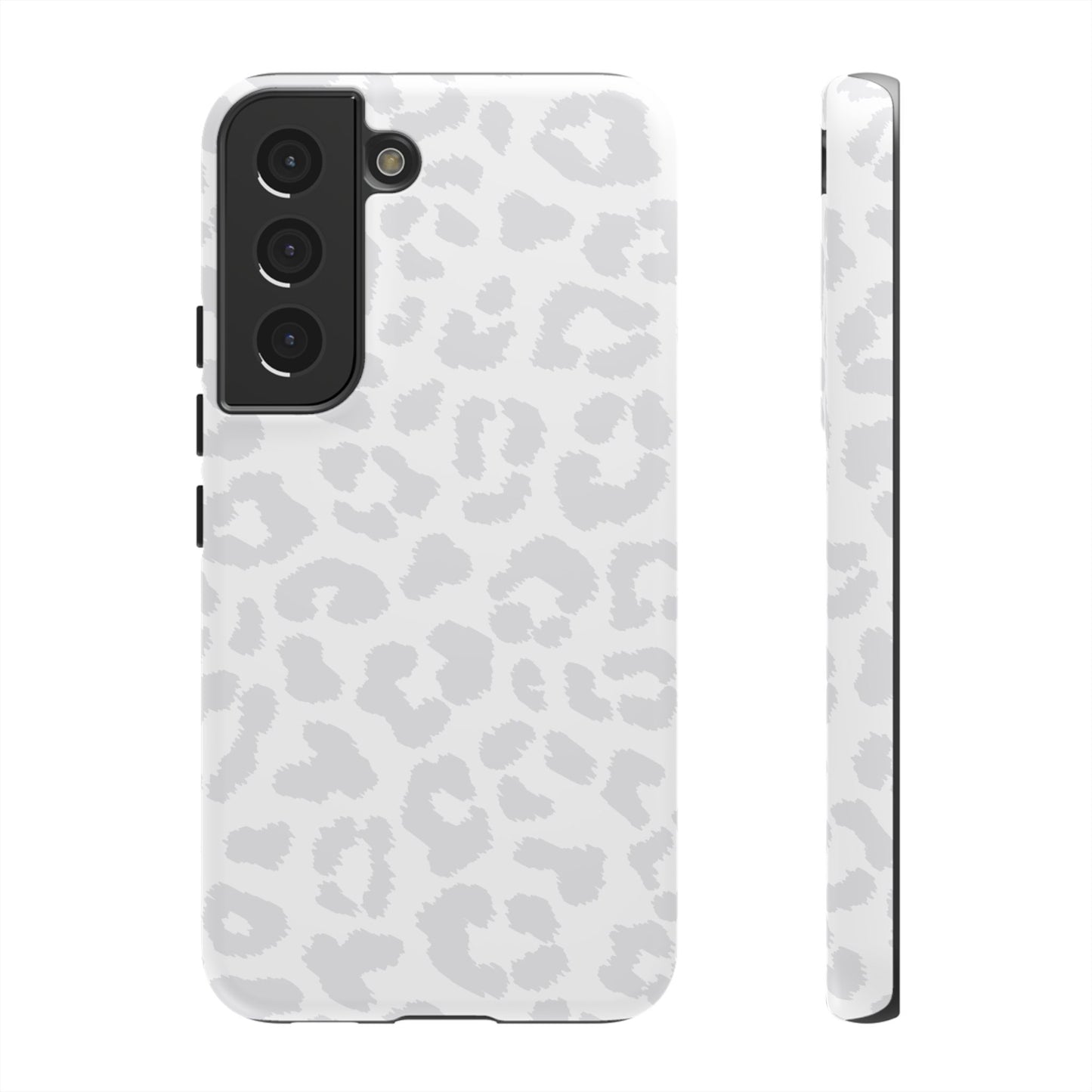 Snow Bunny | White & Gray Leopard Print Case