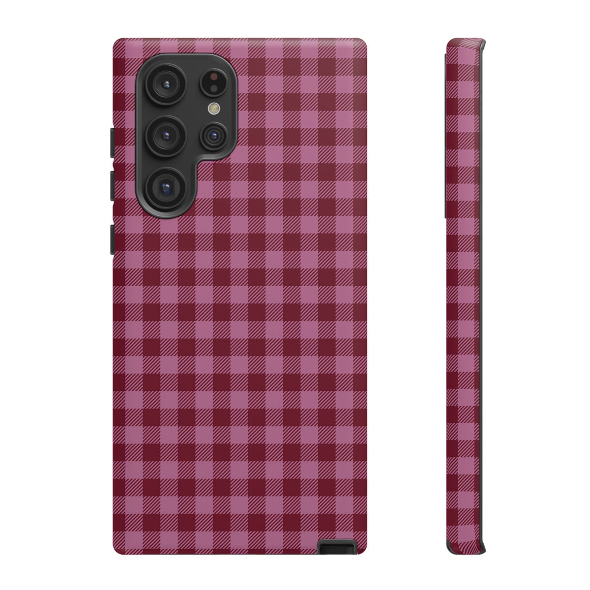 Pink Privilege | Pink & Burgundy Gingham Galaxy Case