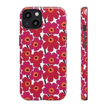 Funda para iPhone con estampado floral rosa y amapola