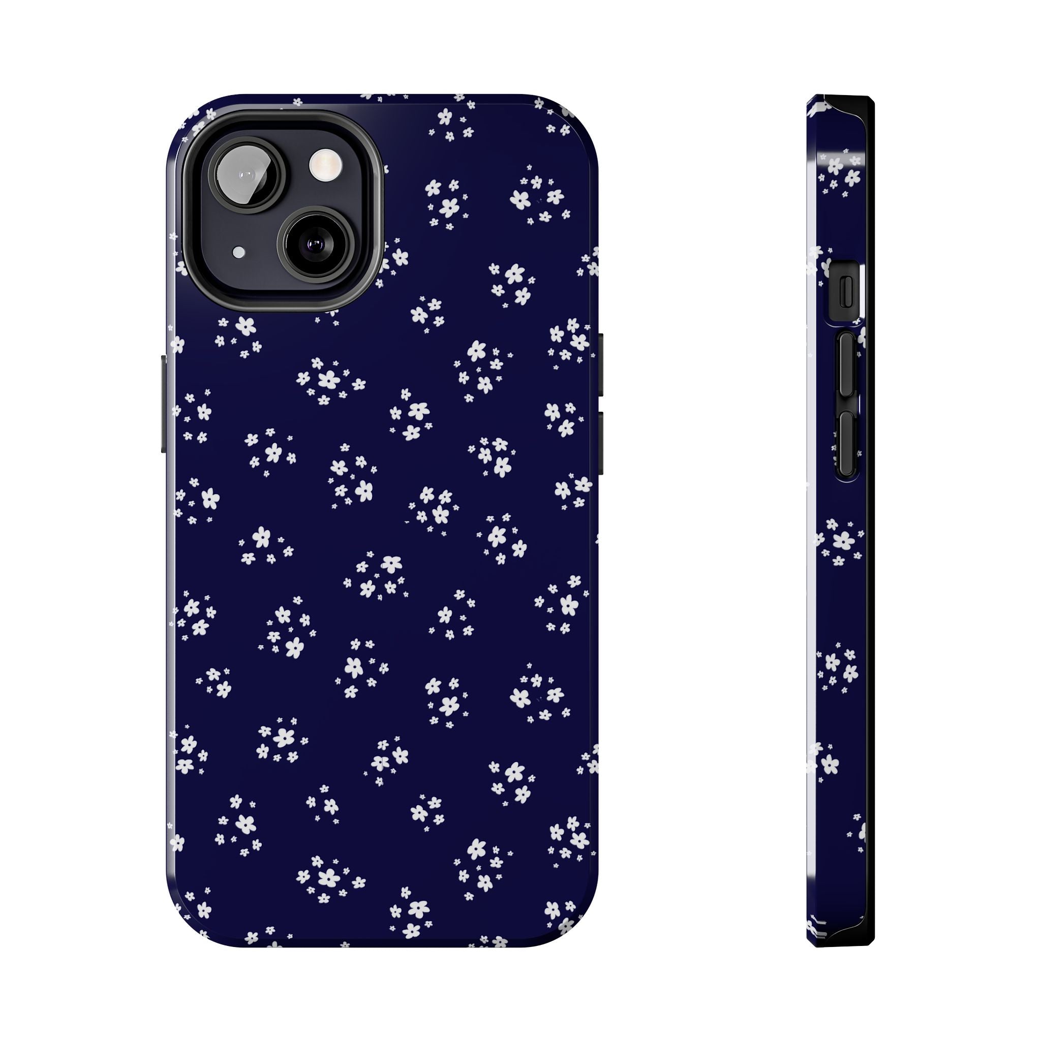 Navy Blooms Floral iPhone Case