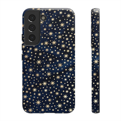 Estuche Galaxy con estrellas azules y cielo nocturno