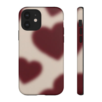 Funda para iPhone con corazones con enfoque suave y deseos del corazón