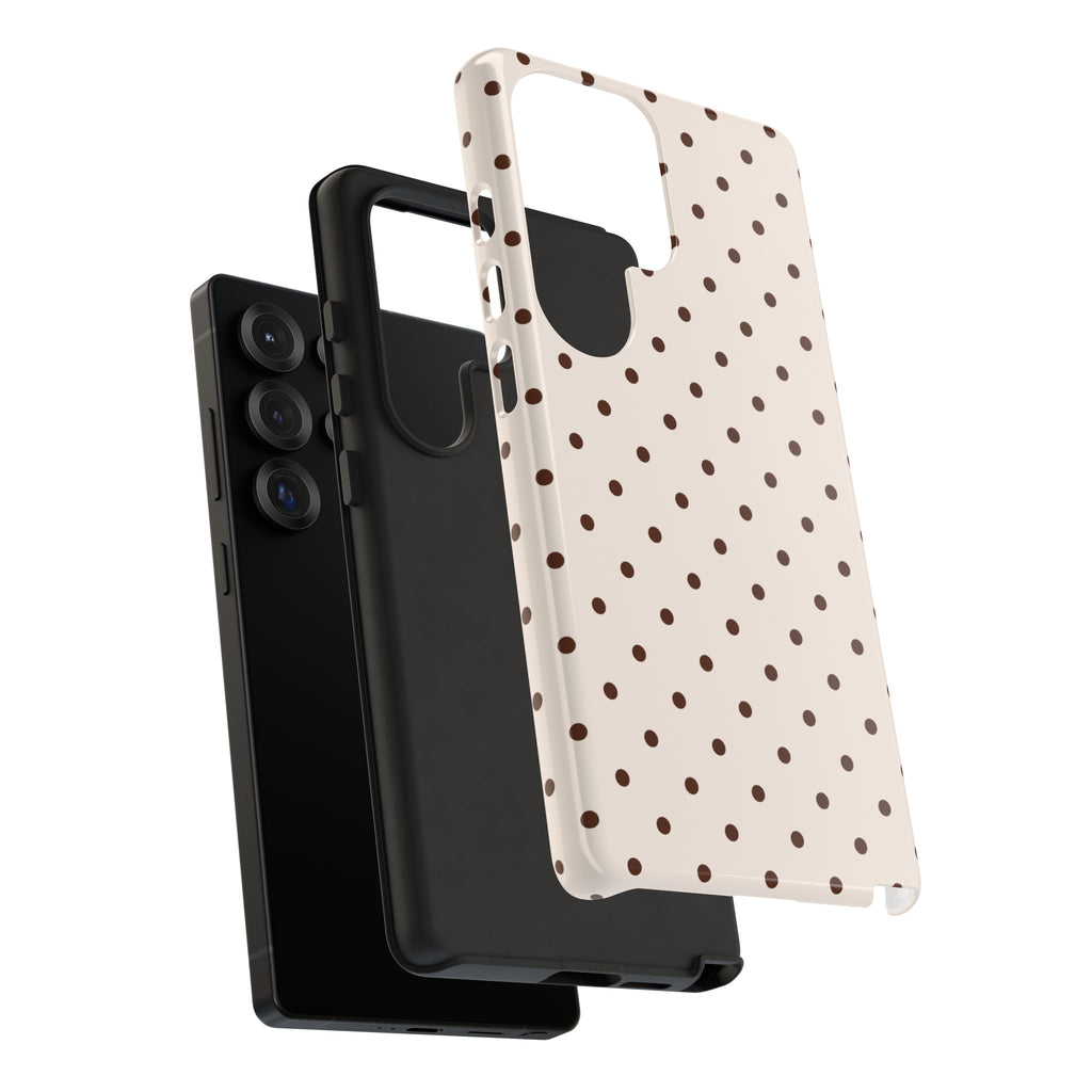 Vanilla Bean | Brown & Ivory Polka Dot Galaxy Case