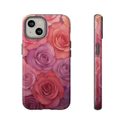 Coque iPhone à motif floral | Roses dégradées