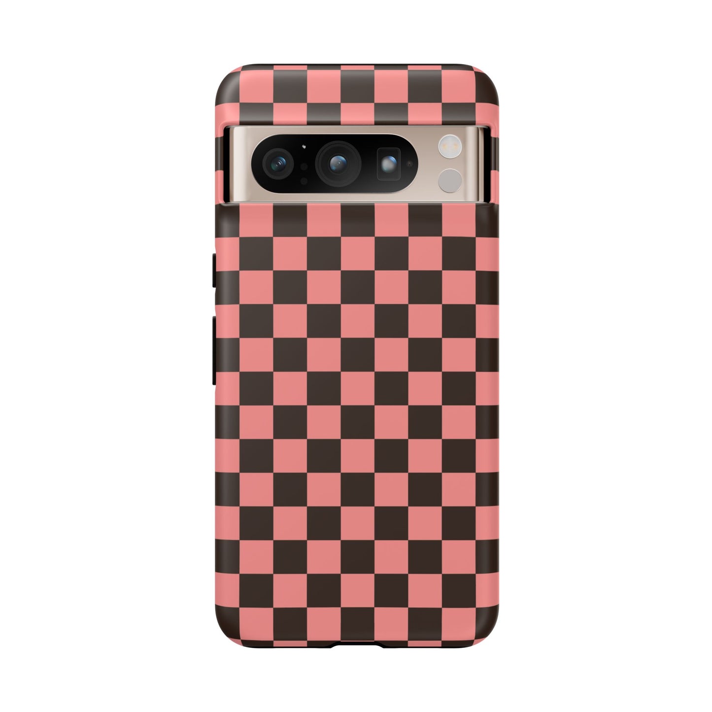 Checked Out | Pink & Brown Checkerboard Case