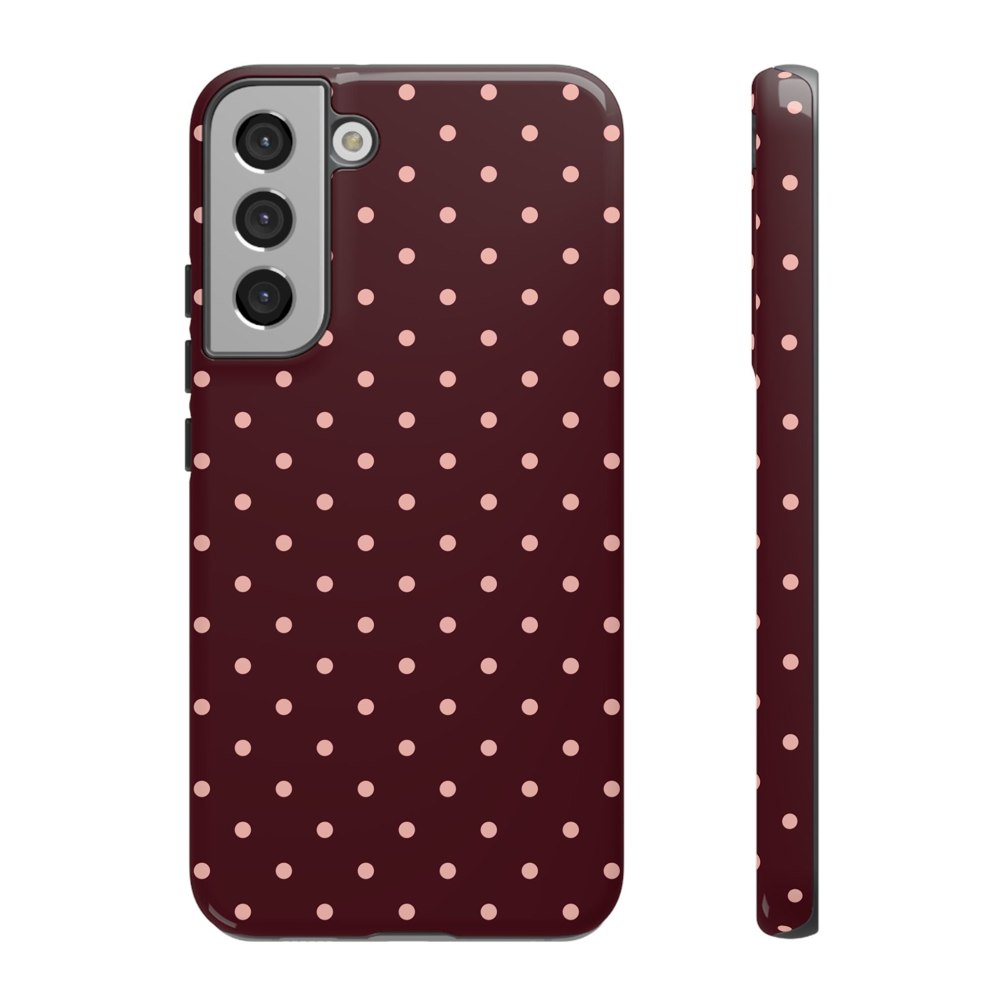 Pretty Please Burgundy Polka Dot Galaxy Case