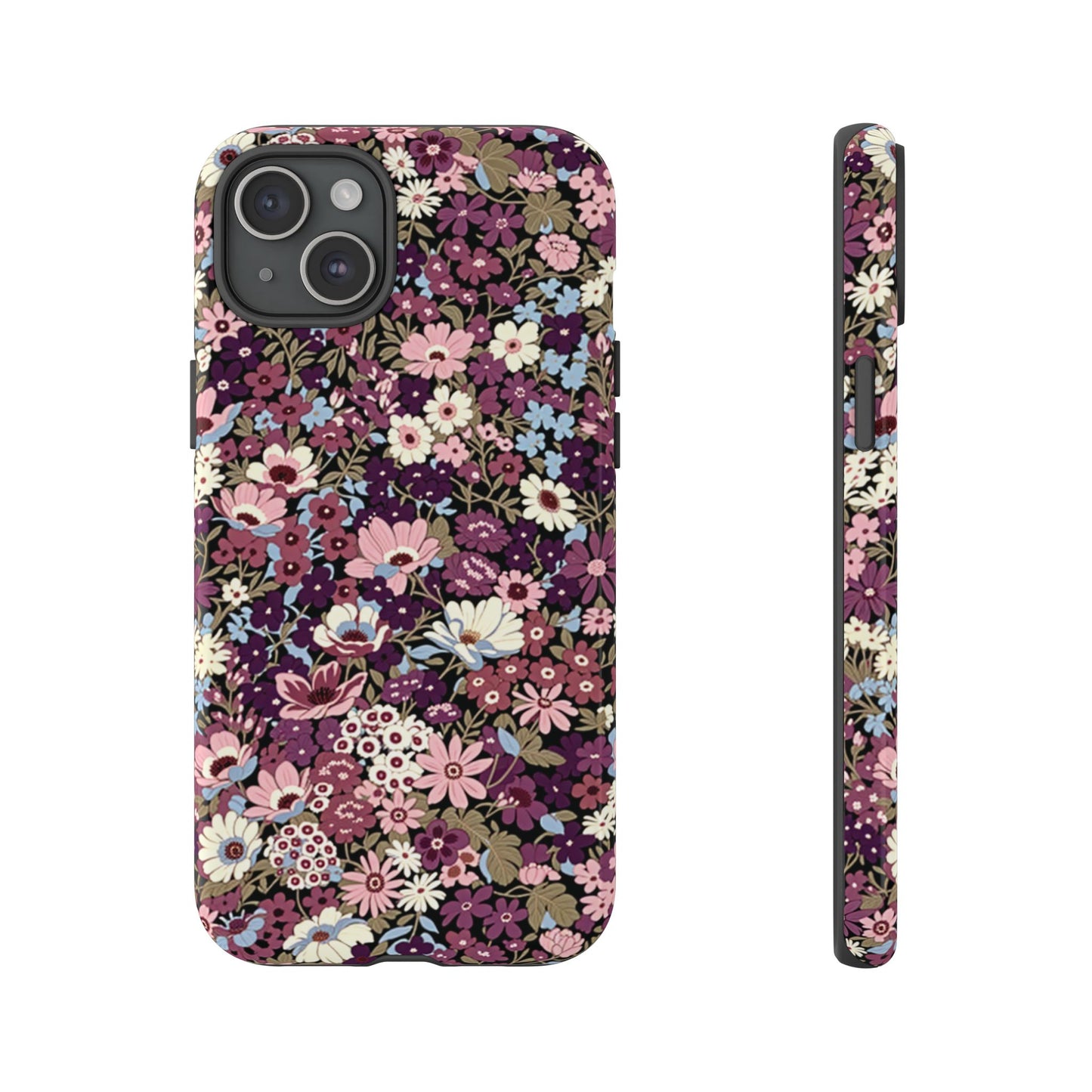 Coque iPhone à motif de prunes sucrées | Fleurs violettes