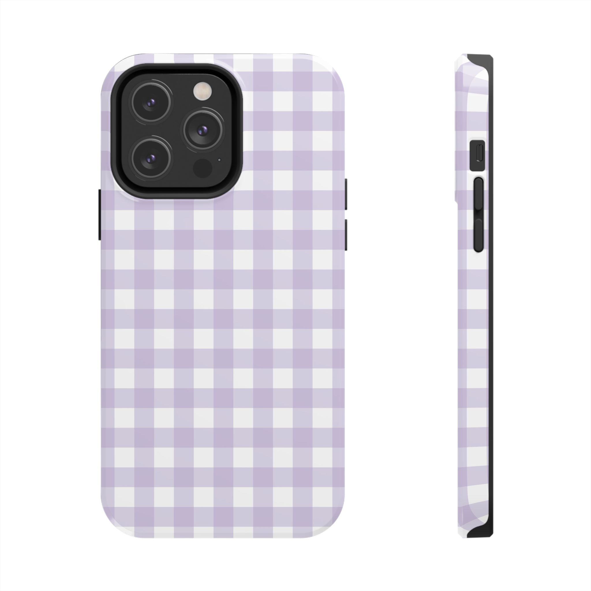 Purple Plaid Gingham Check iPhone Case