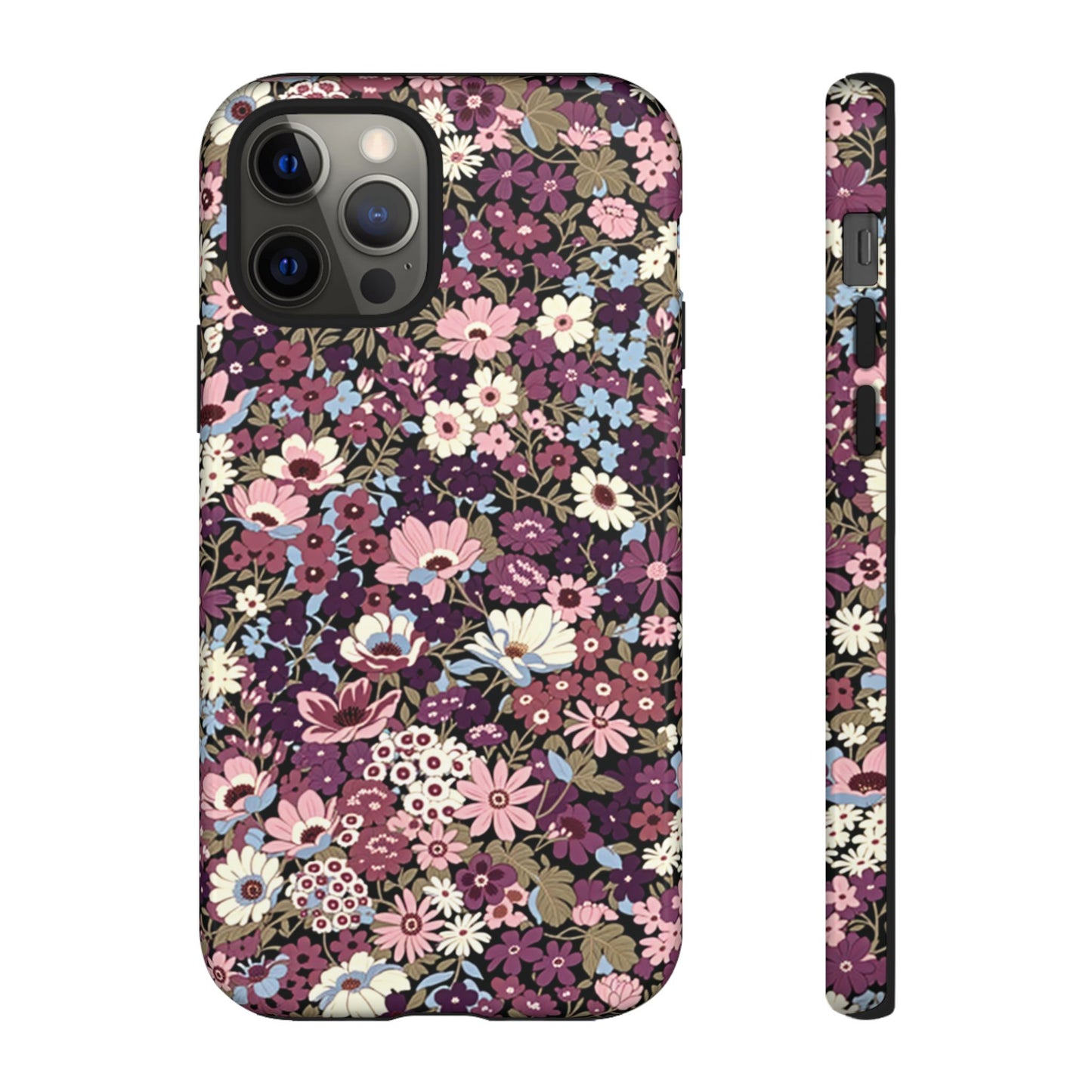 Coque iPhone à motif de prunes sucrées | Fleurs violettes