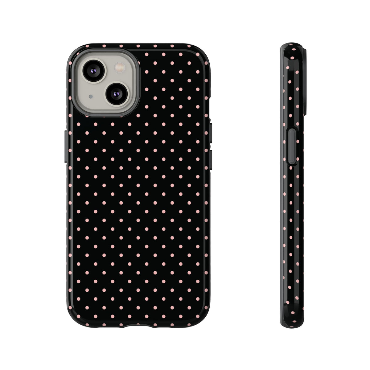 Polka Flirt | Pink & Black Polka Dot iPhone Case