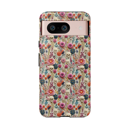 Skulls & Flowers | Embroidery Effect Case