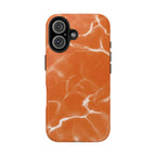 Electric Orange Marbled iPhone Case