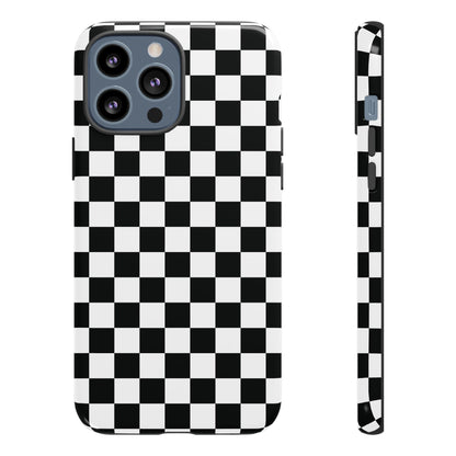 Funda para iPhone con diseño de cuadros en blanco y negro de Skater Girl