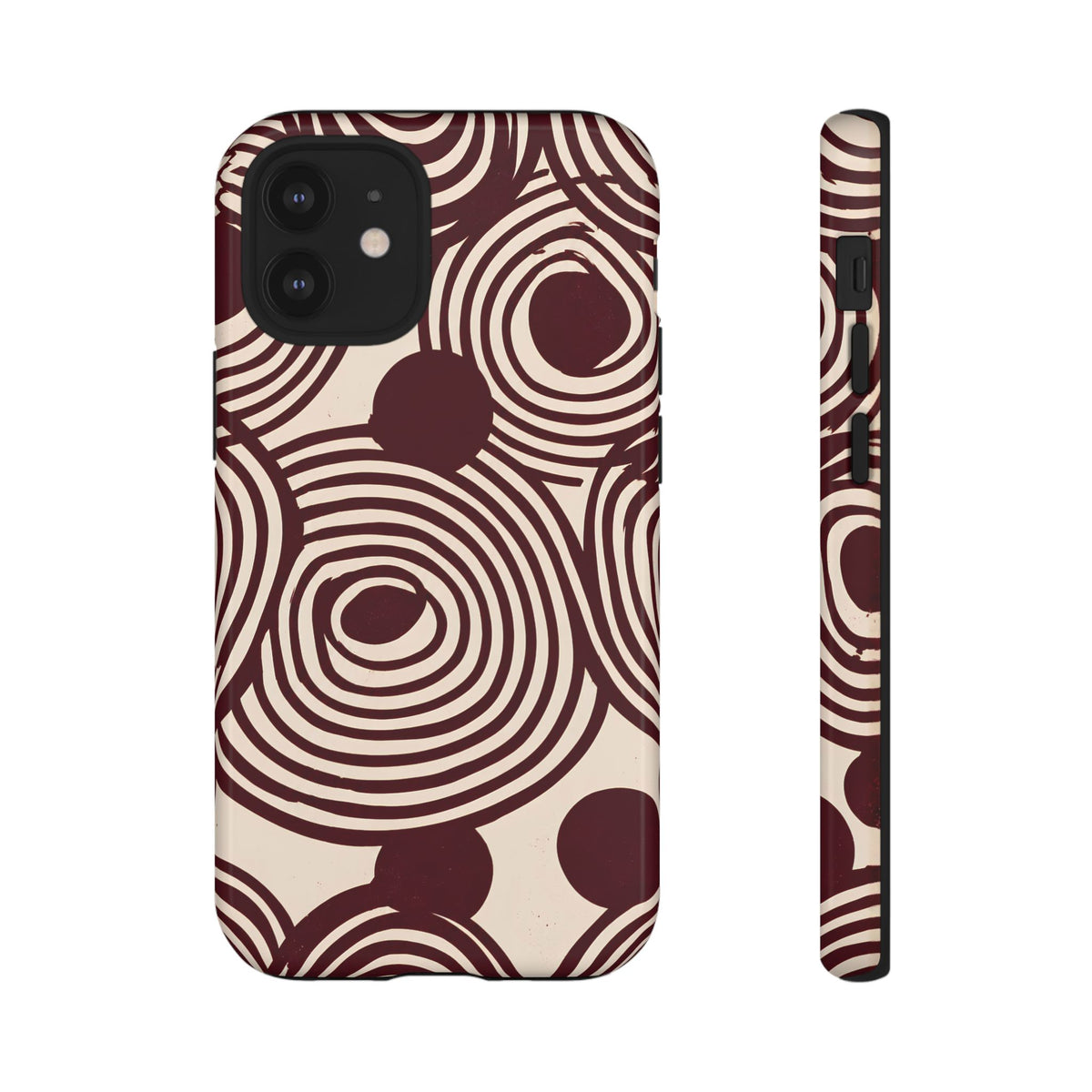 Retrograde | Burgundy Retro Abstract iPhone Case