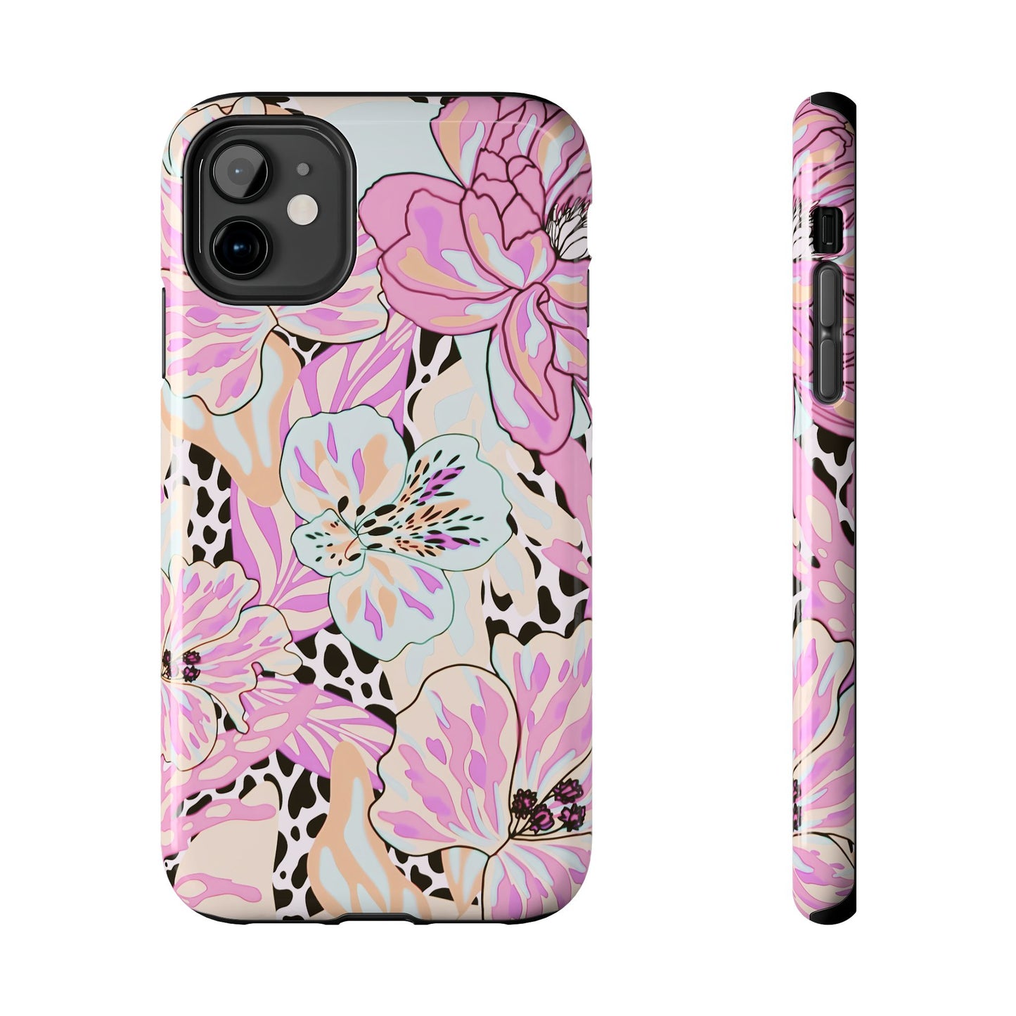 Leopard Lilies | Pastel Floral iPhone Case