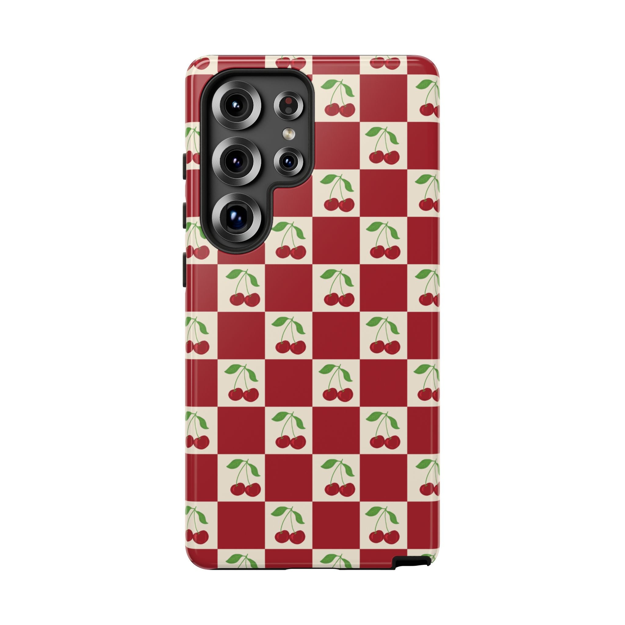 Cherry Check Phone Case