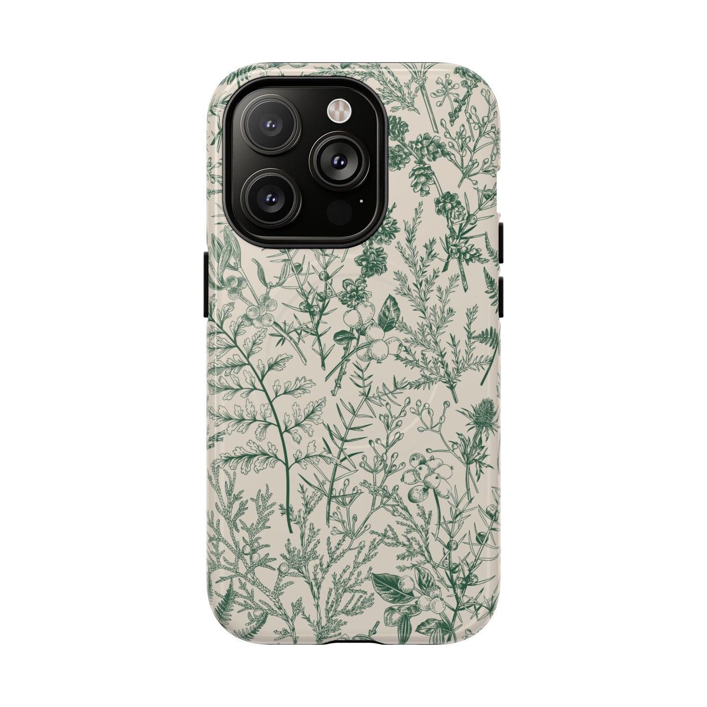 Estuche MagSafe con diseño floral verde y botánico de Sage