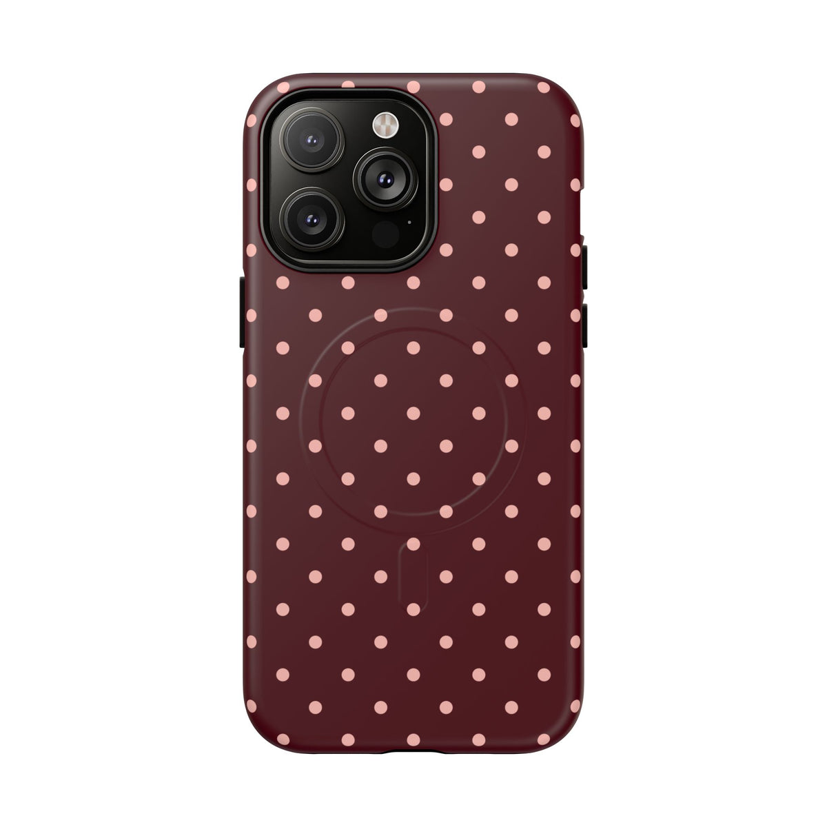 Pretty Please | Burgundy Polka Dot MagSafe Case