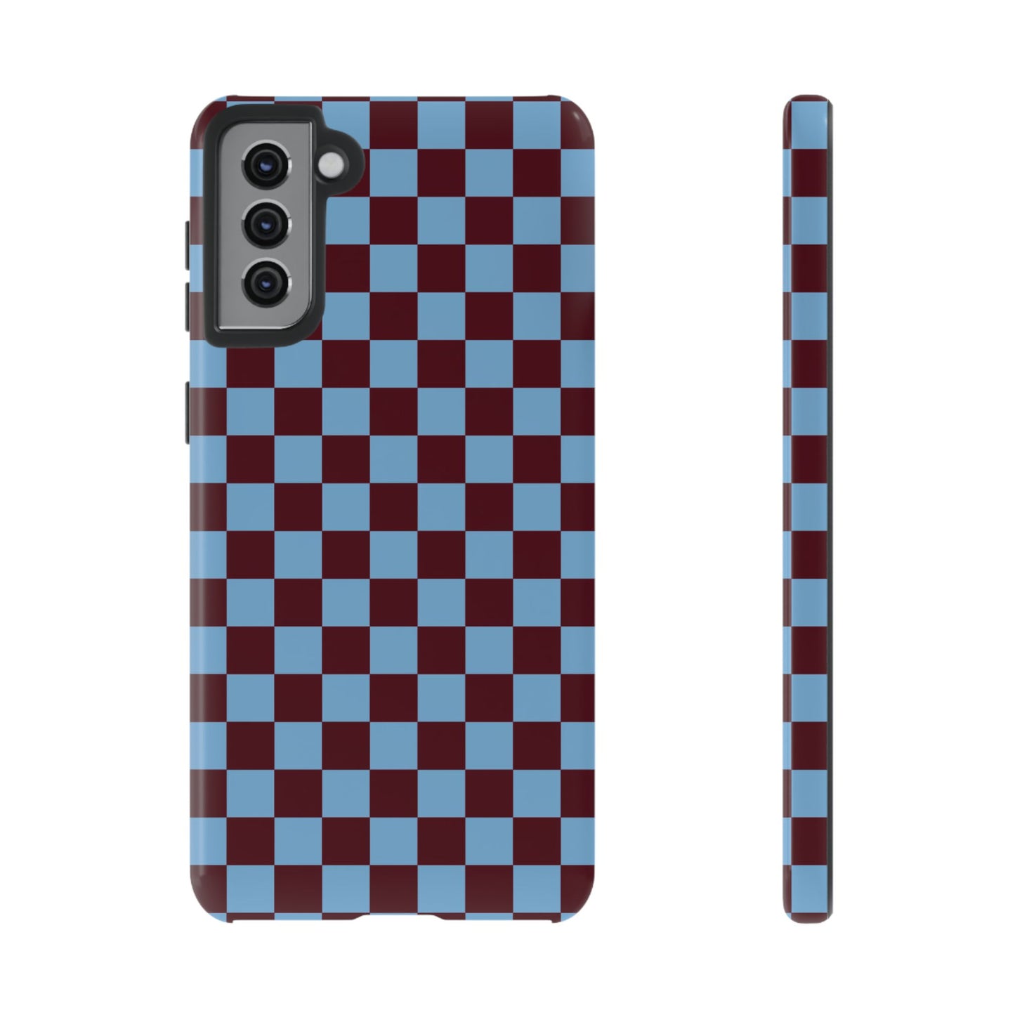 Checked Out | Blue & Brown Checkerboard Case