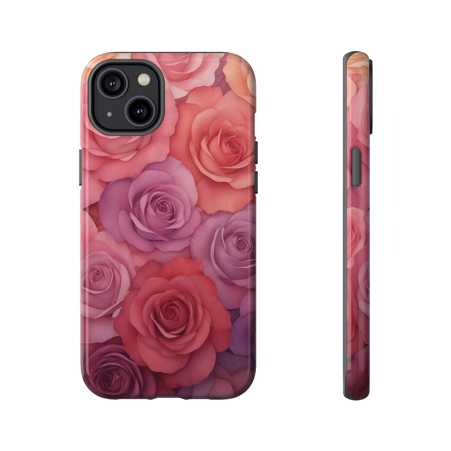 Coque iPhone à motif floral | Roses dégradées