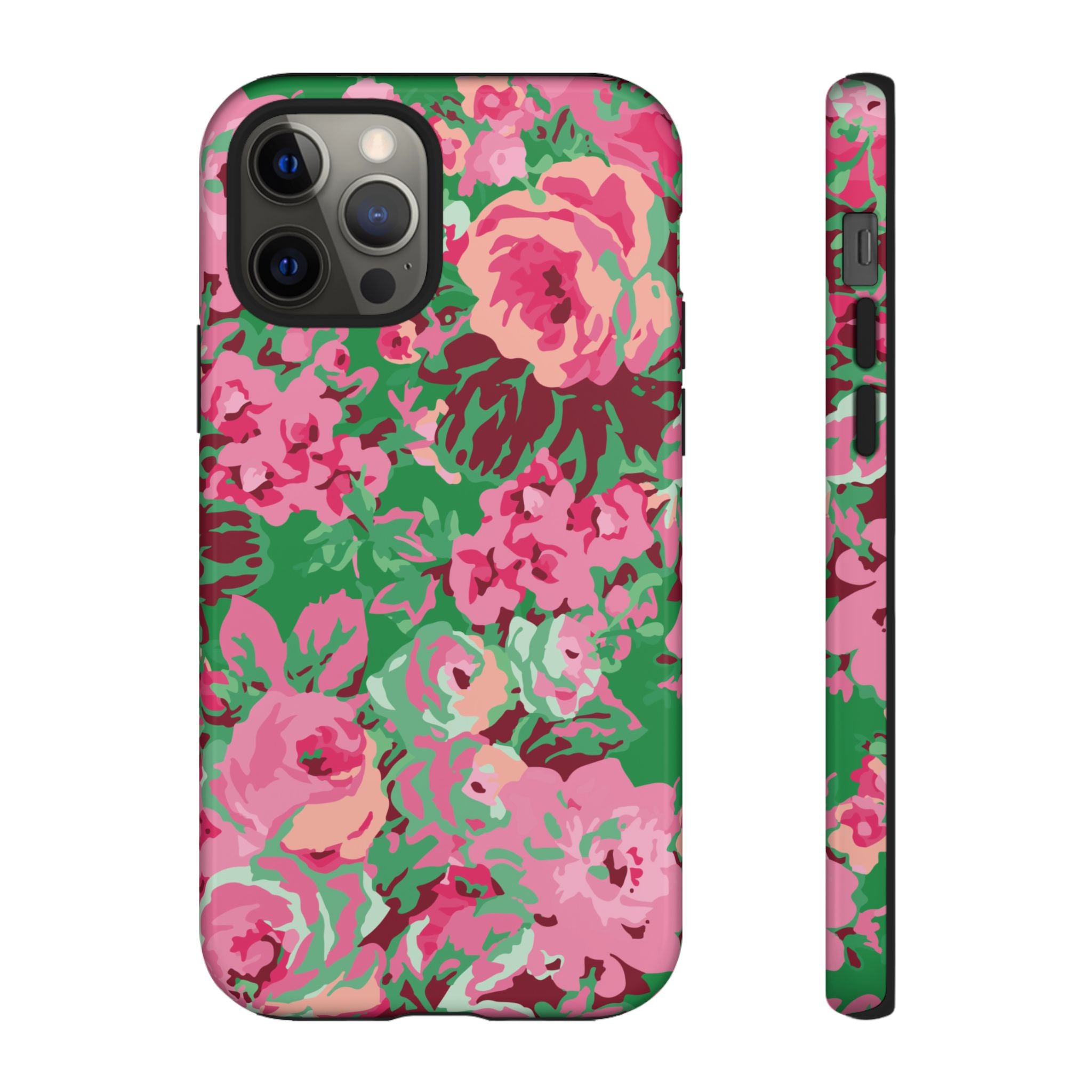 Tout est rose | Coque iPhone à motif floral vert