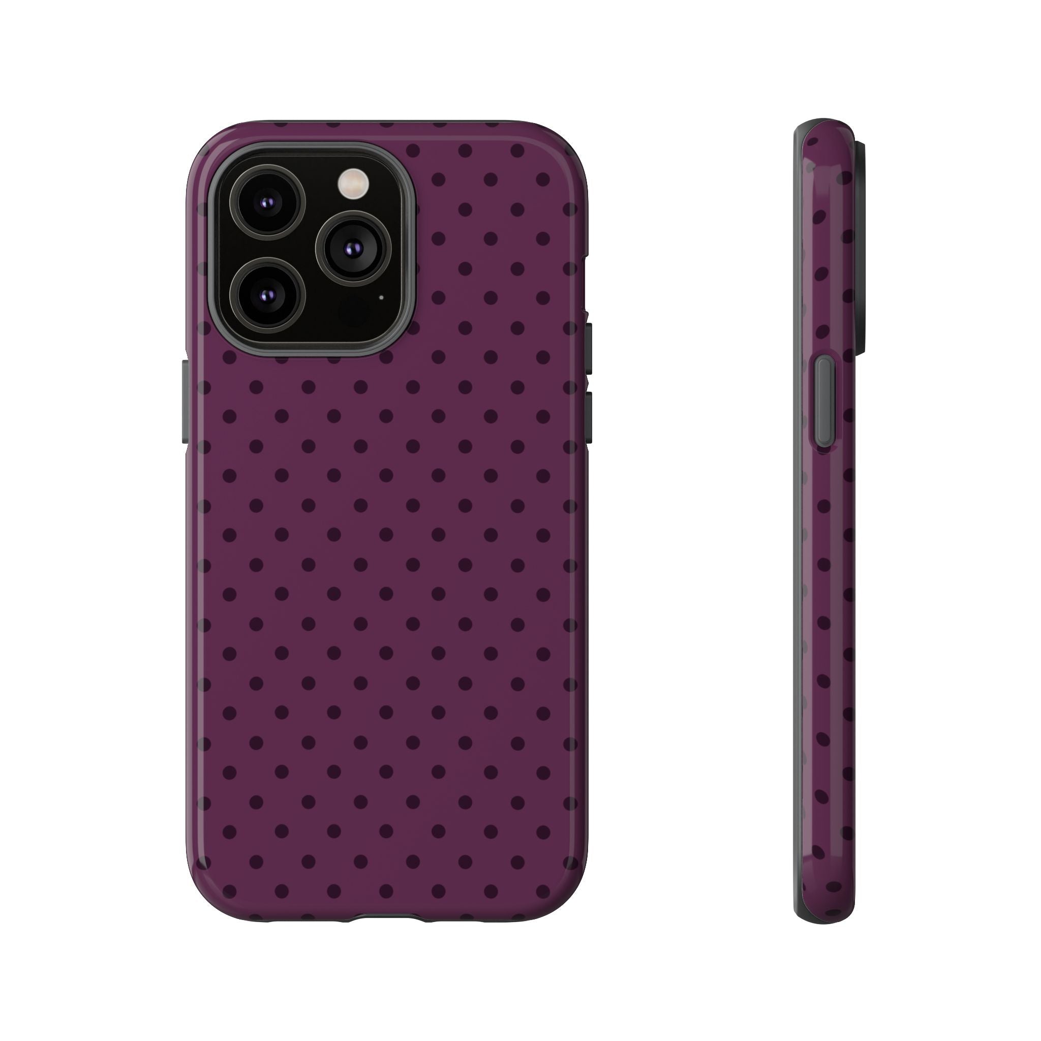 Plum Mood | Polka Dot iPhone Case