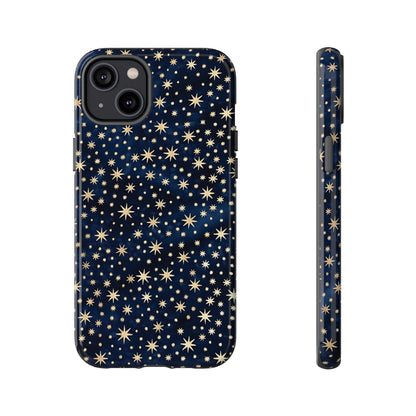 Estuche resistente para iPhone con cielo nocturno y estrellas azules