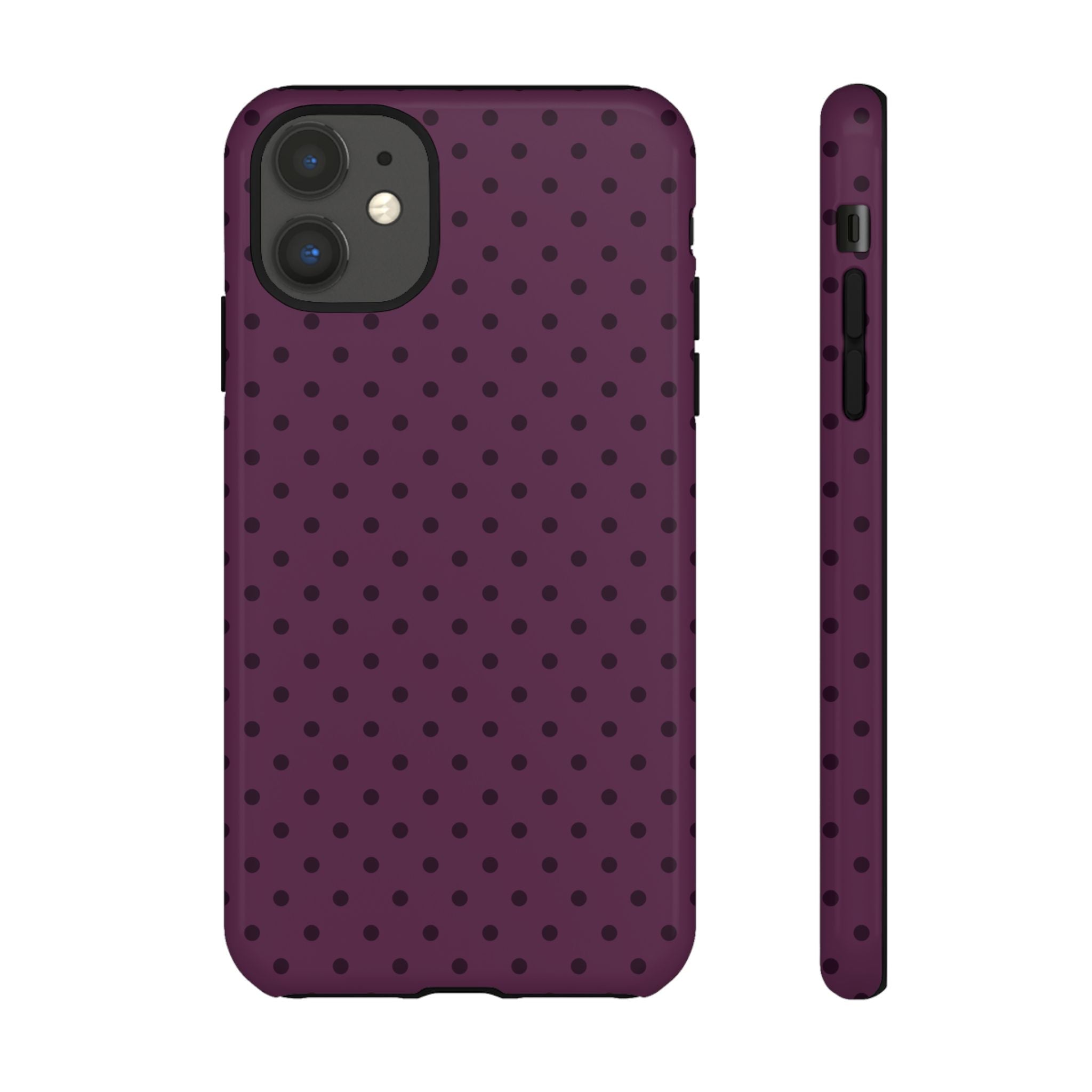 Plum Mood | Polka Dot iPhone Case