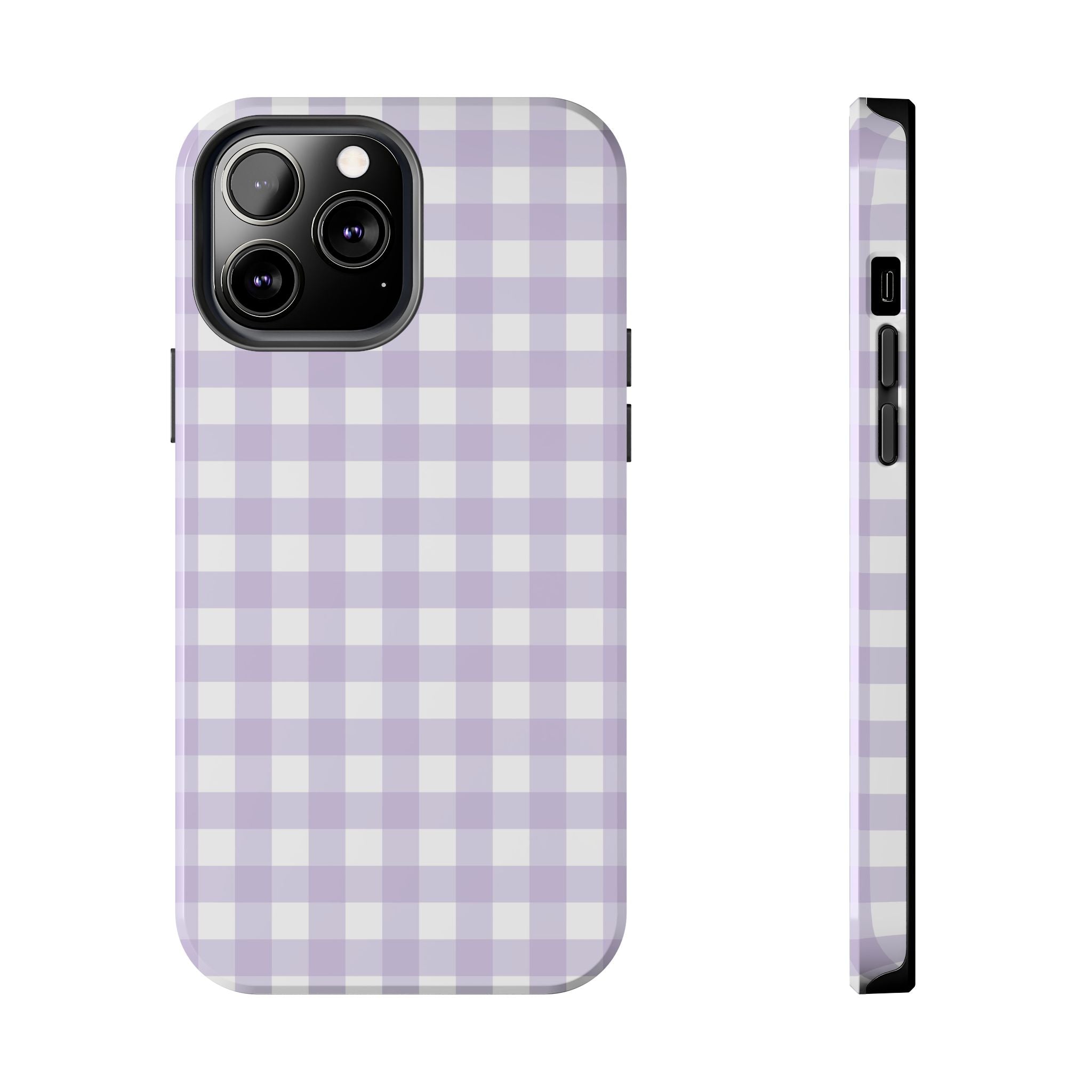 Purple Plaid Gingham Check iPhone Case