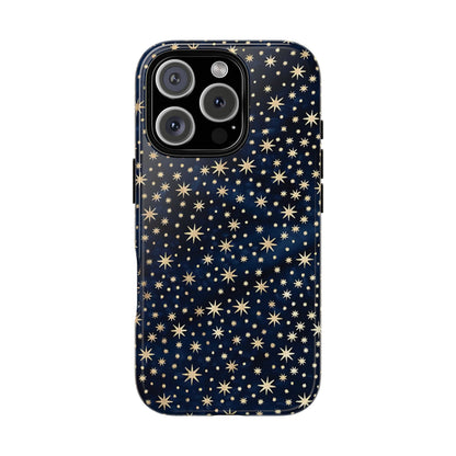 Coque rigide pour iPhone à motif ciel nocturne | ciel étoilé bleu