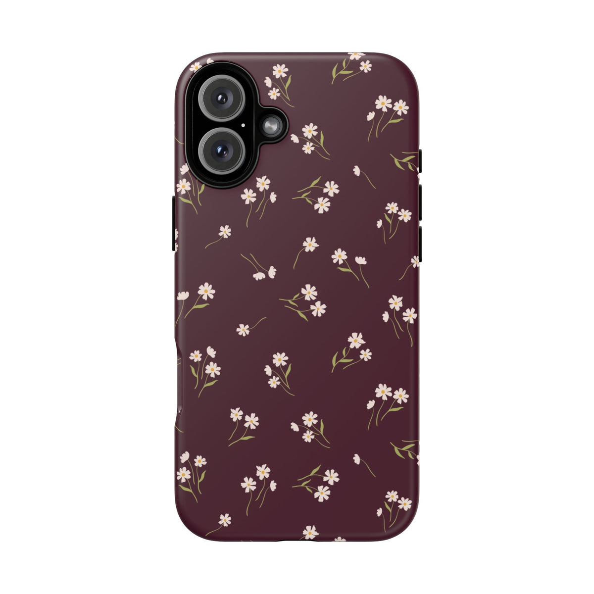 Dainty Daisy | Burgundy Floral iPhone Case