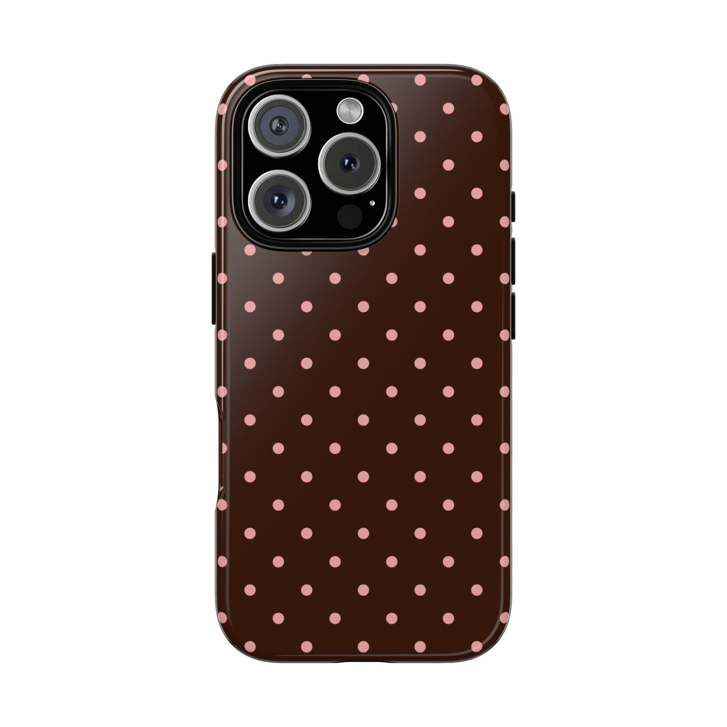 Bonita en rosa | Funda para iPhone con lunares marrones