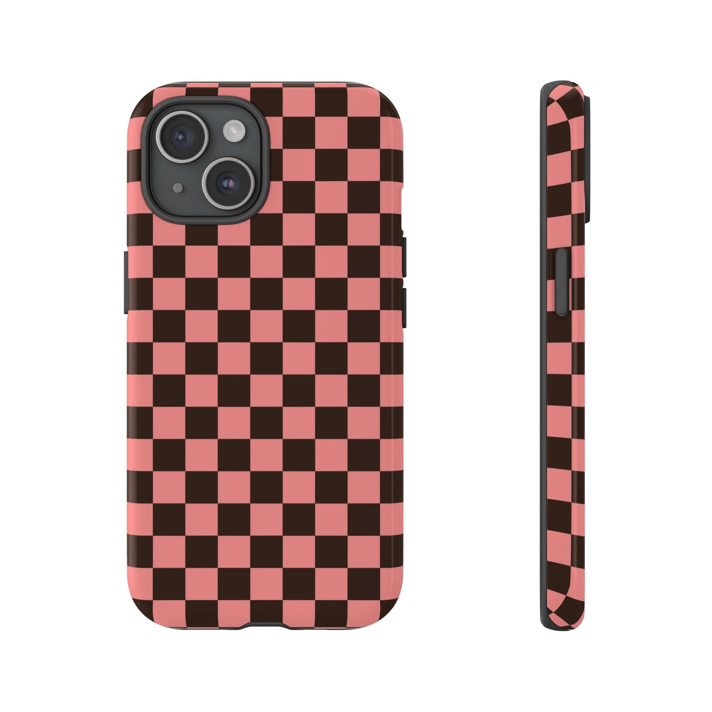 Checked Out | Pink & Brown Checkerboard Case