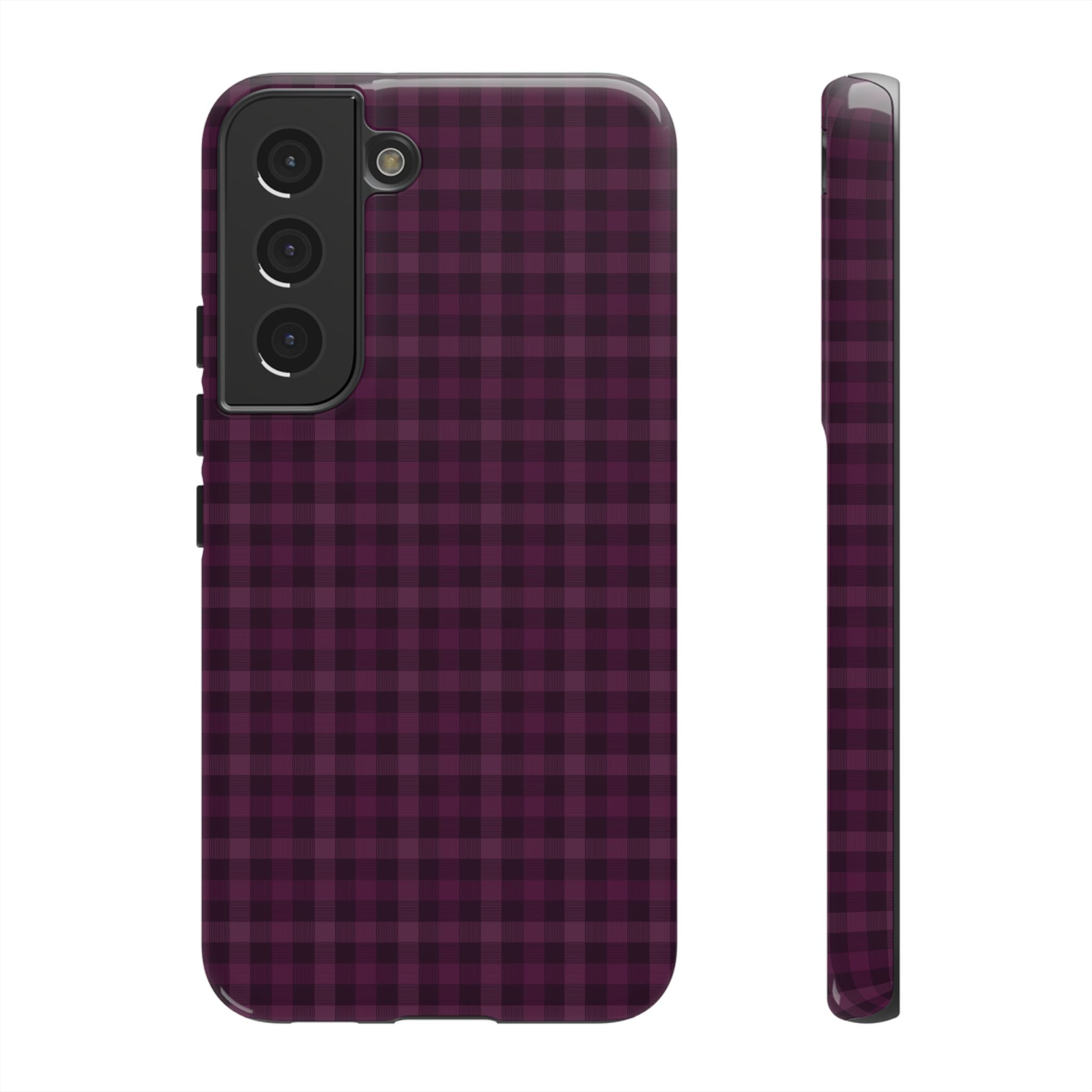 Plum Crush | Purple Plaid Galaxy Case