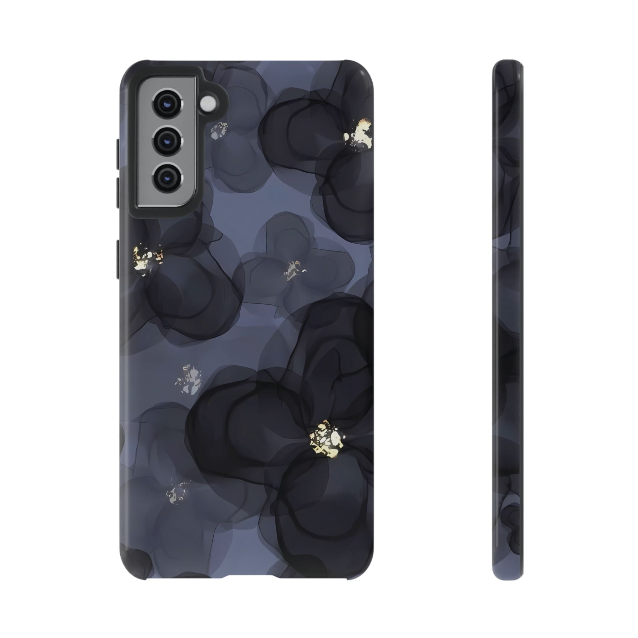 Double Exposure Blue Flower Galaxy Case
