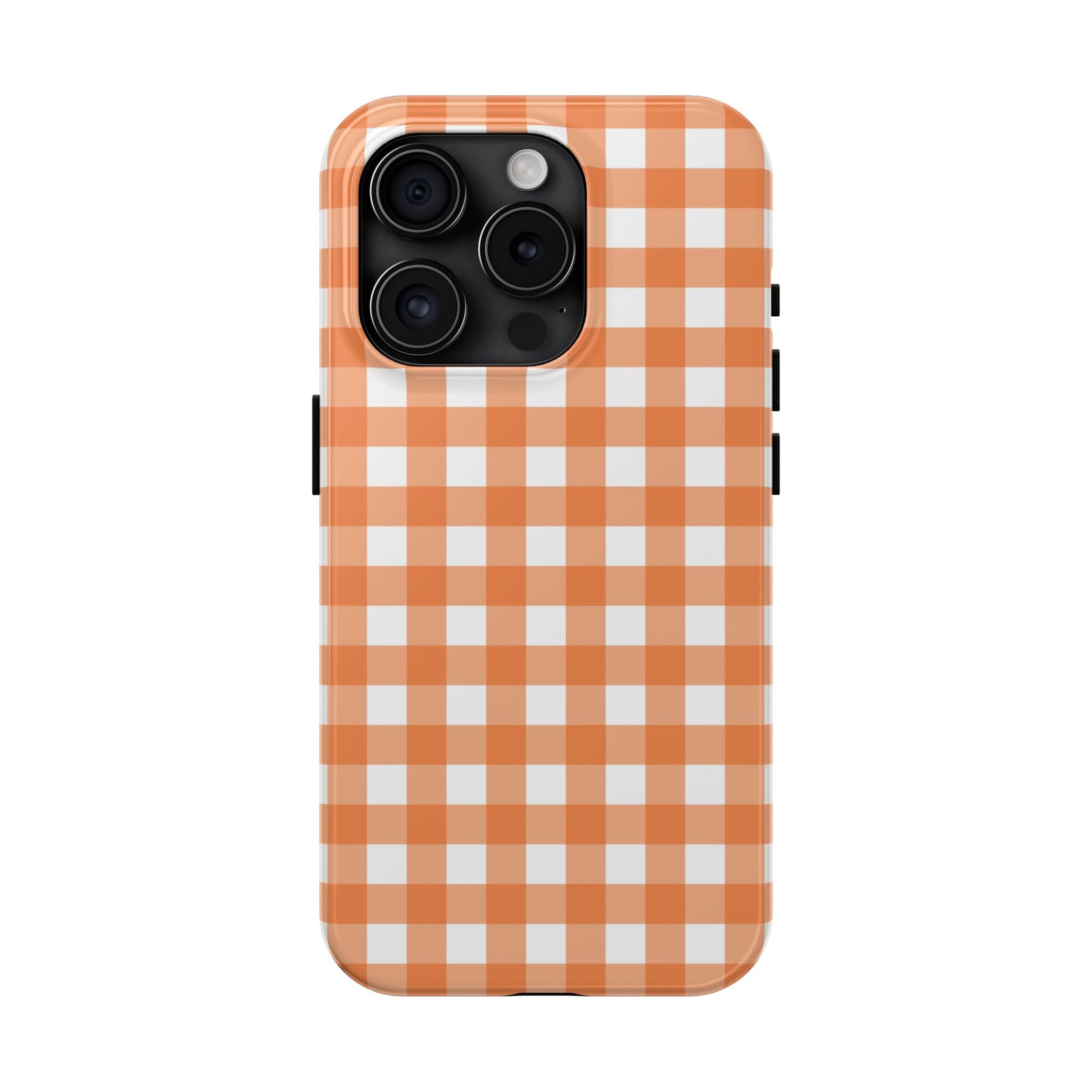 Orange Plaid Gingham Check iPhone Case